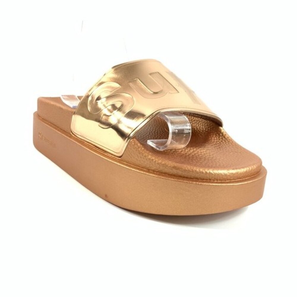 Superga Platform Slide Sandals Rose Gold Flatforms 40